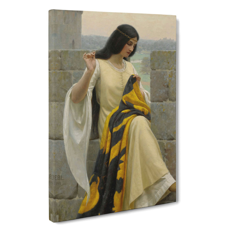 Stitching the Standard by Edmund Leighton - Wrapped Canvas, 50cm H x 35cm W x 3cm D