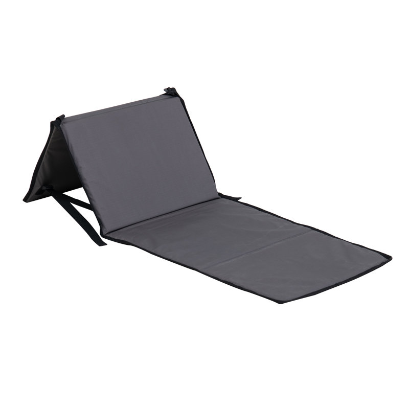 Chaise pliante Sunjoy ultra-légère avec dossier, tapis de plage portatif d'extérieur, idéale pour bronzer en camping, à la plage ou en voyage, gris