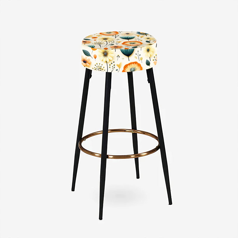 Ensemble de 2 tabourets de bar rétro Mid Florals
