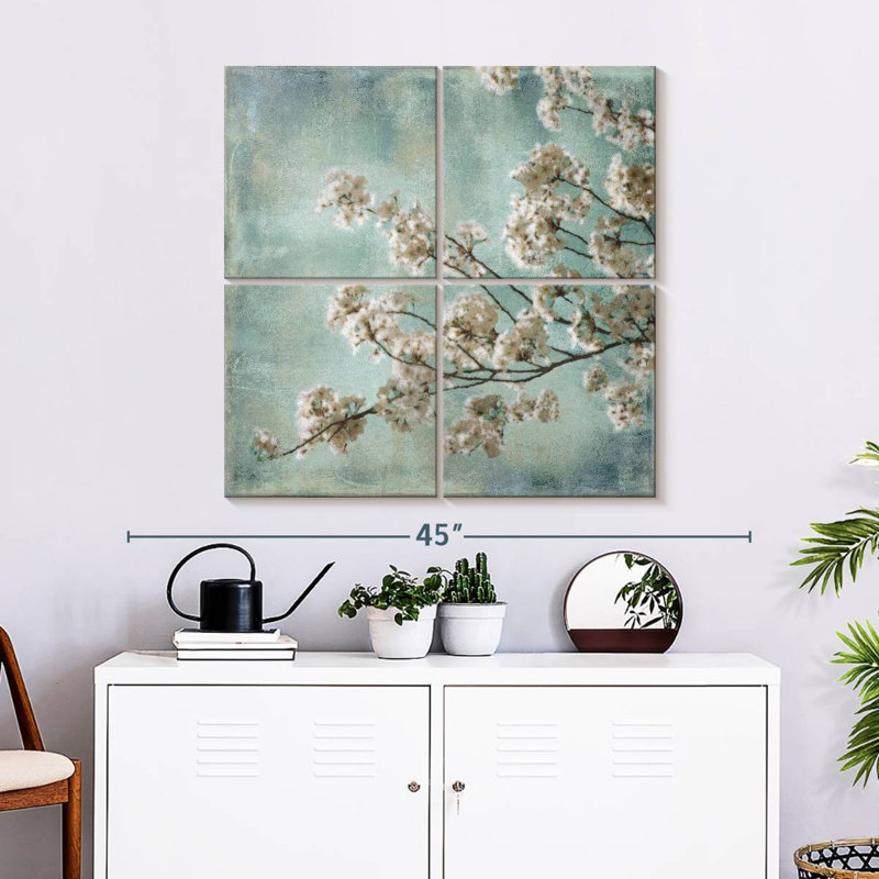 Fleurs Harnek Aqua I, H 32 po x l 32 po