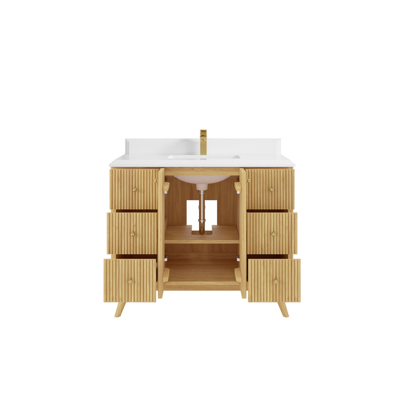 Ensemble de meuble-lavabo simple 42 po Kwuan, Blanc