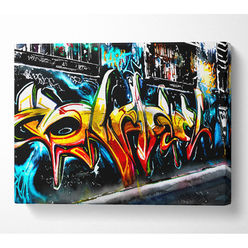 Graffiti Abstract - Wrapped Canvas Print, 66cm H x 106.6cm W x 10cm D
