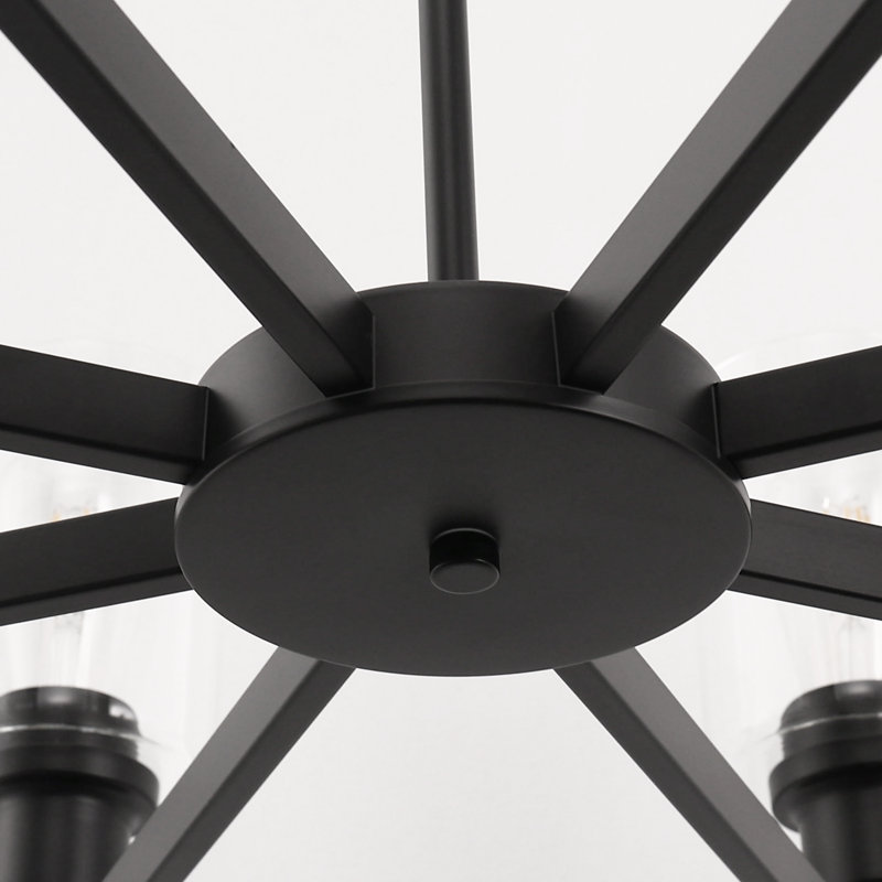 Luminaires modernes lustres 8 lumières Empire, Noir mat