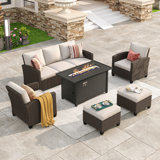 Mickelina 7 - Person Patio Conversation Sets with Cushions