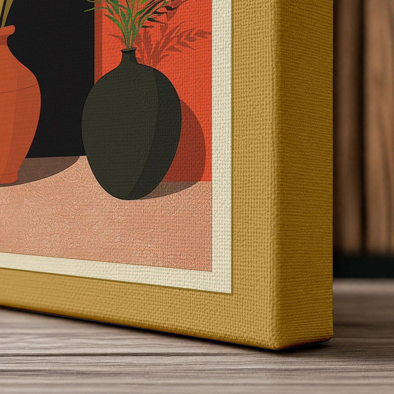 Archway Stillness Boho - Wrapped Canvas, 18x12 - 45.7 x 30.5 cm, Ochre Border