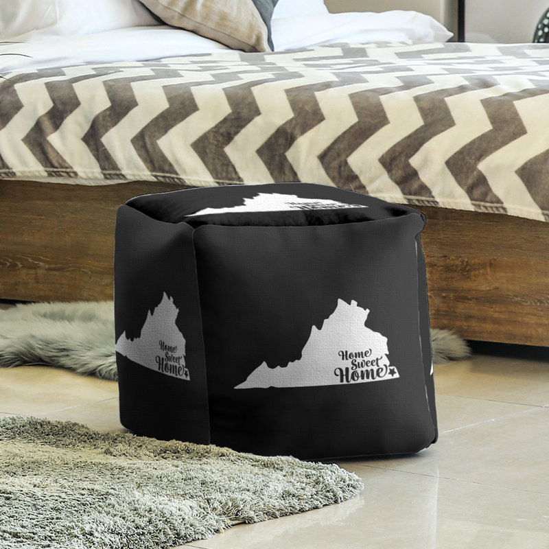 Repose-pieds cube de beach the home virginie, Noir