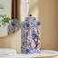 Sharease 17.72" Handmade Blue White Chinoiserie Ceramic Ginger Jar / Table Vase
