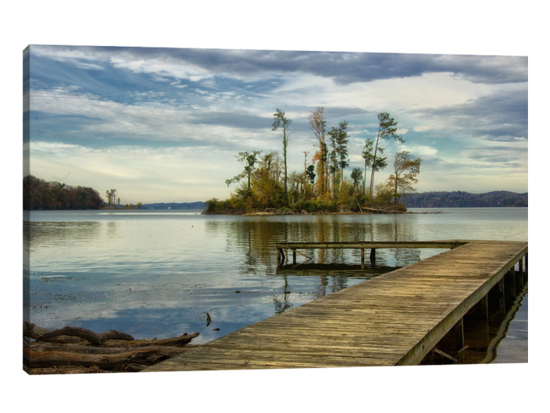 Lone Island 1 Piece Wrapped Canvas Wall Art, 41cm H x 61cm W x 4cm D