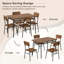 Ensemble de table 5 pièces pour 4 personnes avec structure en métal et support de rangement