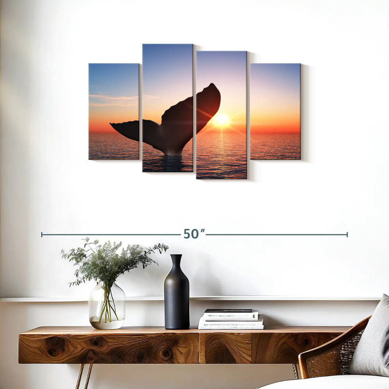 Brampt Whale Tail At Sunset, 22" H x 36" W