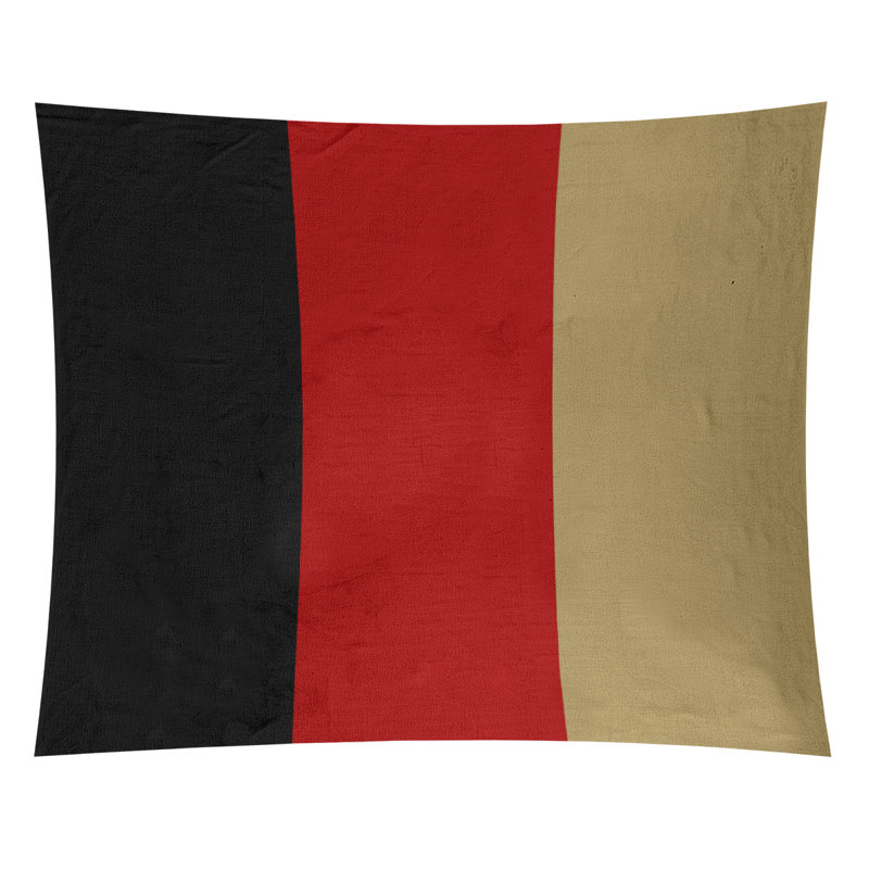 Tapisserie en polyester San Francisco, H 68 po x l 80 po, Noir/rouge/or