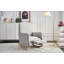 Chaise berçante en coton et lin avec repose-pieds réglable-1295063854