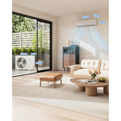 9000 BTU 19 SEER2 Mini Split Air Conditioner & Heat Pump, Inverter Ductless Wall Mount AC/Heating System, Cools Up to 450 Sq. Ft with Installation Kits, 230V