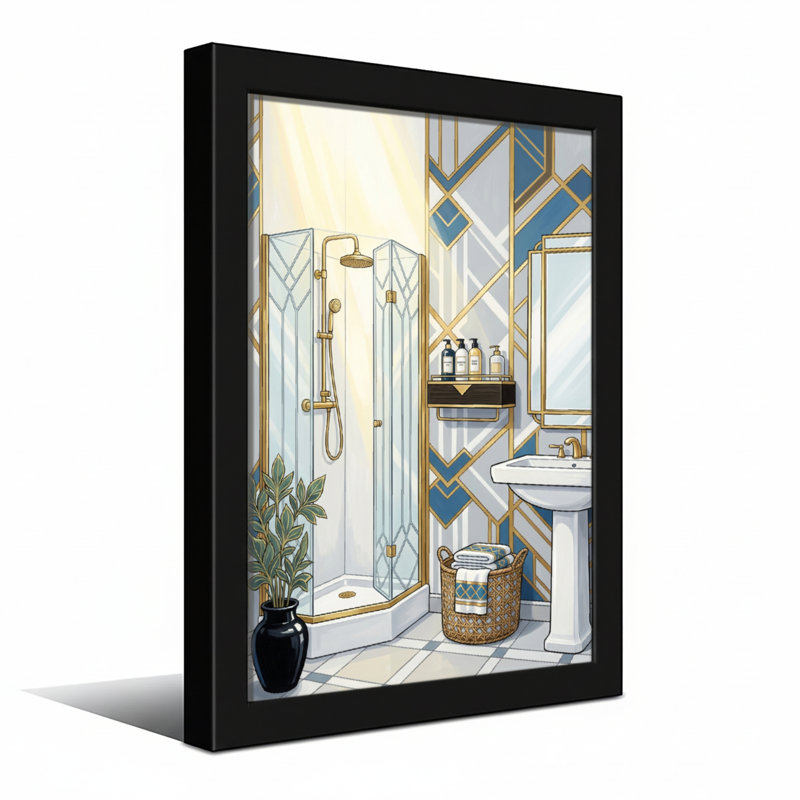 Impression de motif de salle de bain Bath & Laundry, H 30 po x l 20 po, Toile tendue, Ne s’applique pas