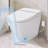 Heated Seat Smart Toilet Without Bidet, Upmarket Compact Dual Flush Toilet 1/1.28 GPF, Tank Less Toilet With Adjustable Temp Heated Seat, Foot Sensor Flush, White Night Light, Knob Control, Auto Flush