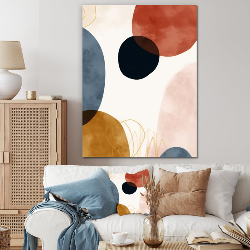 «Beige Minimal Boho», art mural minimaliste 5, H 20 po x l 12 po x P 1 po, Toile tendue