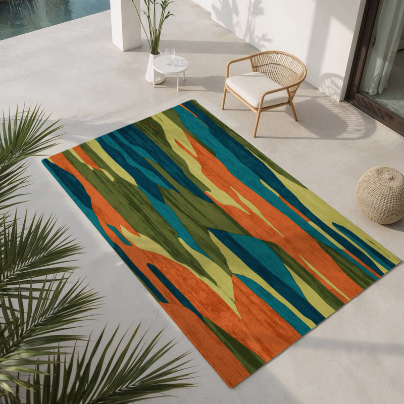 Tapis intérieur et extérieur Serene Cascade, Rectangle 1 pi 6 po x 2 pi 6 po