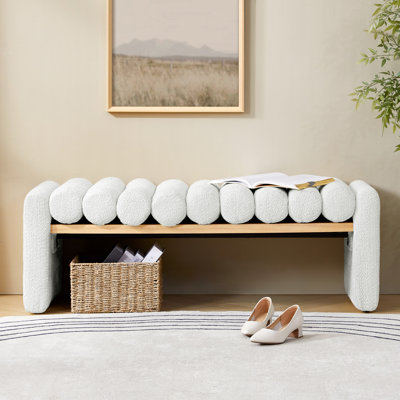 Brame 52.5"W Modern Upholstered Bench with Solid Wood Construction