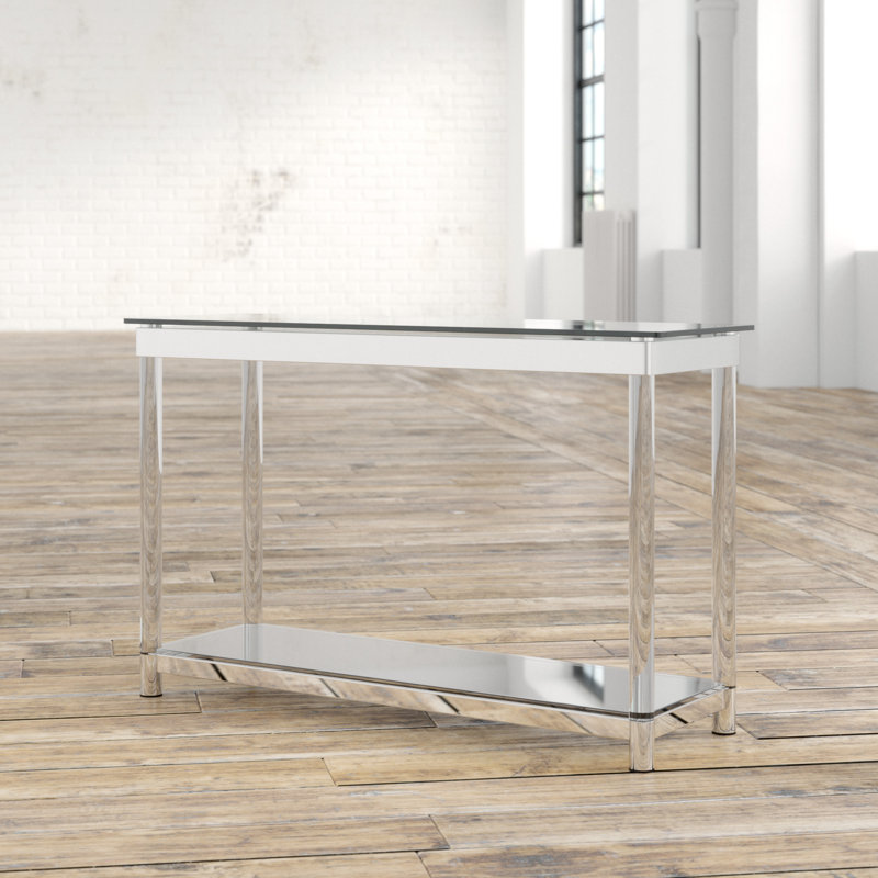 Caira 48'' Glass Top Console Table