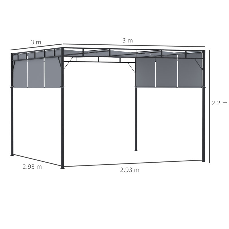 3m x 3m Steel Pergola