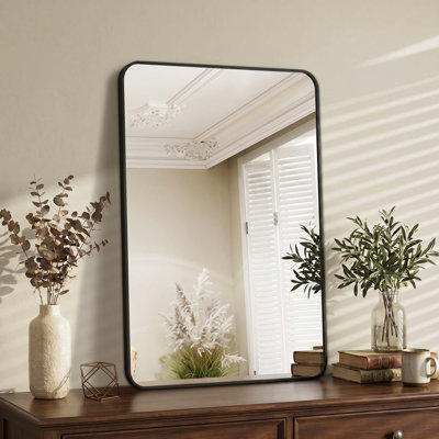 Miroir de salle de bain mural moderne avec coins arrondis Modern