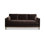 Canapé de style campagne moderne de 84 po en velours brun foncé avec coussins en duvet Knox