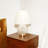 Zuly Round Ribbed Glass Table Lamp with Linen Shade