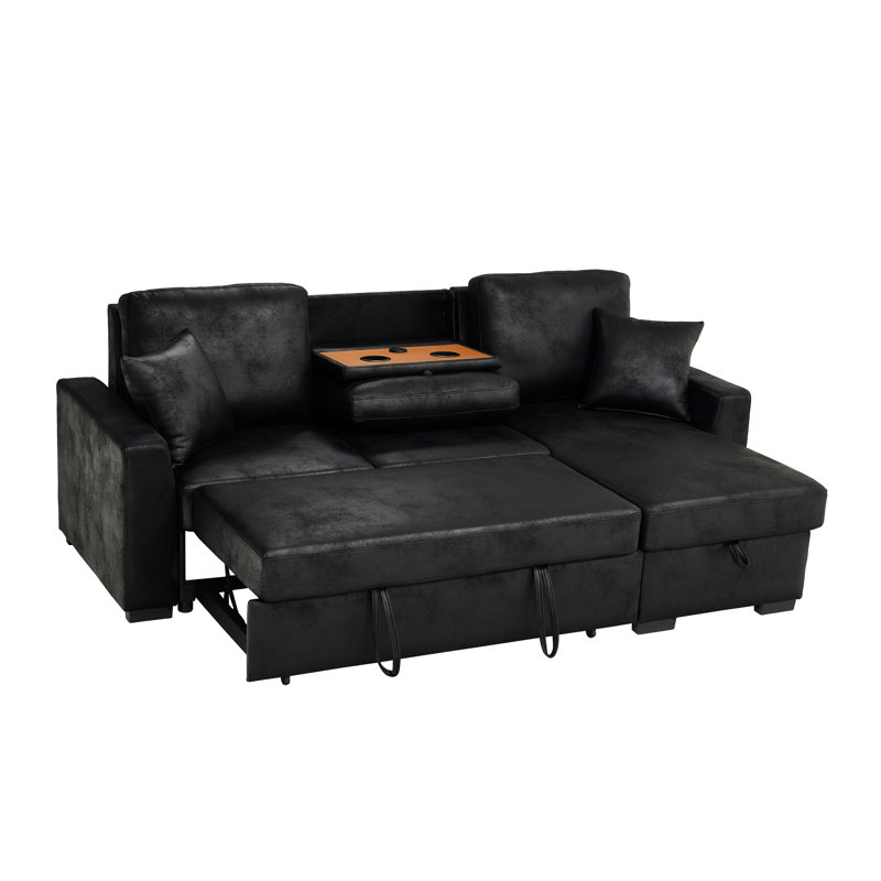 60 " Faux Leather L-Shaped Sectional