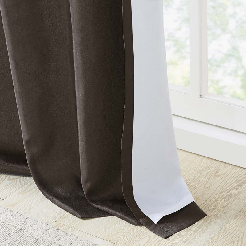 Paire de rideaux obscurcissant en polyester Vanarsdale, Brun/rouge, L 50 po x L 84 po
