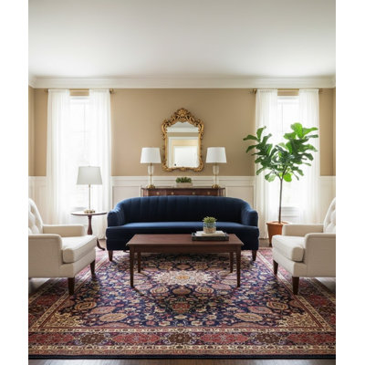 Vintage Purple-navy Traditional 10x13 Oriental Rug