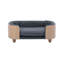 Animaux de compagnie surélevés, conception scandinave contemporaine, pieds en chêne massif, gris foncé, mousse rebondissante, imperméable, teinté, installation rapide de petite taille, lit pour chien, dossier en bois courbé, tissu respirant, égratignure,-1824122281-1824122280