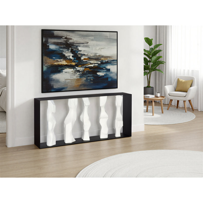 Cast Women Metal Framed Console, Roman Stone