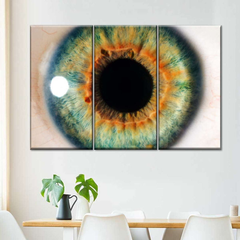 " Green Eye " 3 - Pieces, 24" H x 38" W x 1.25" D