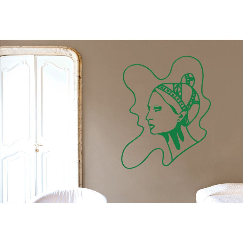 Art Nouveau Women Wall Sticker, Large, Green