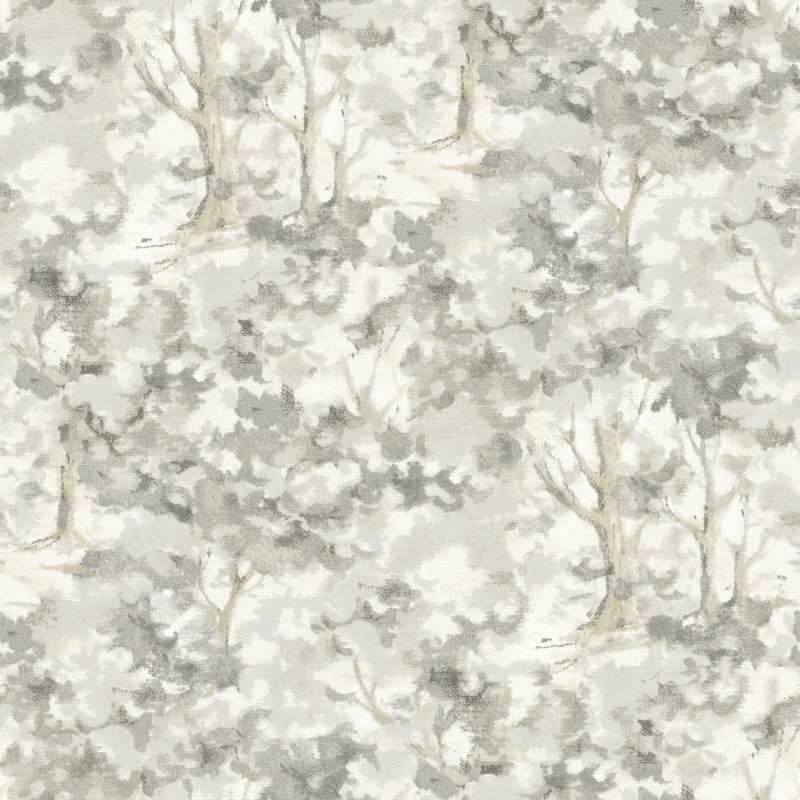 Thicket Charcoal Forest Wallpaper, Gray