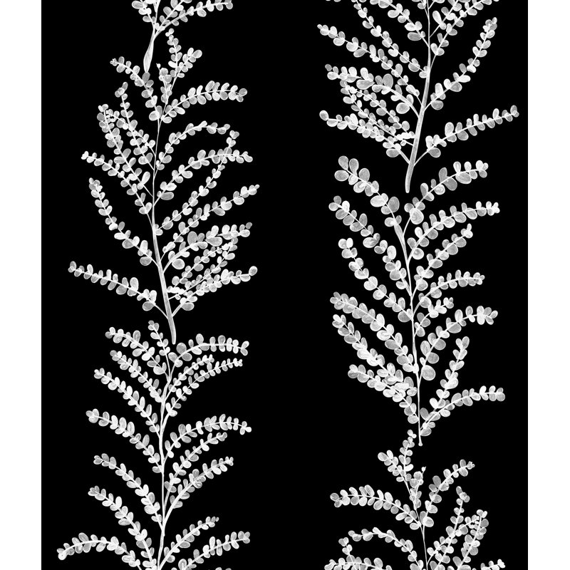 Yuki Osada Floral Wallpaper Double Roll, White/Black