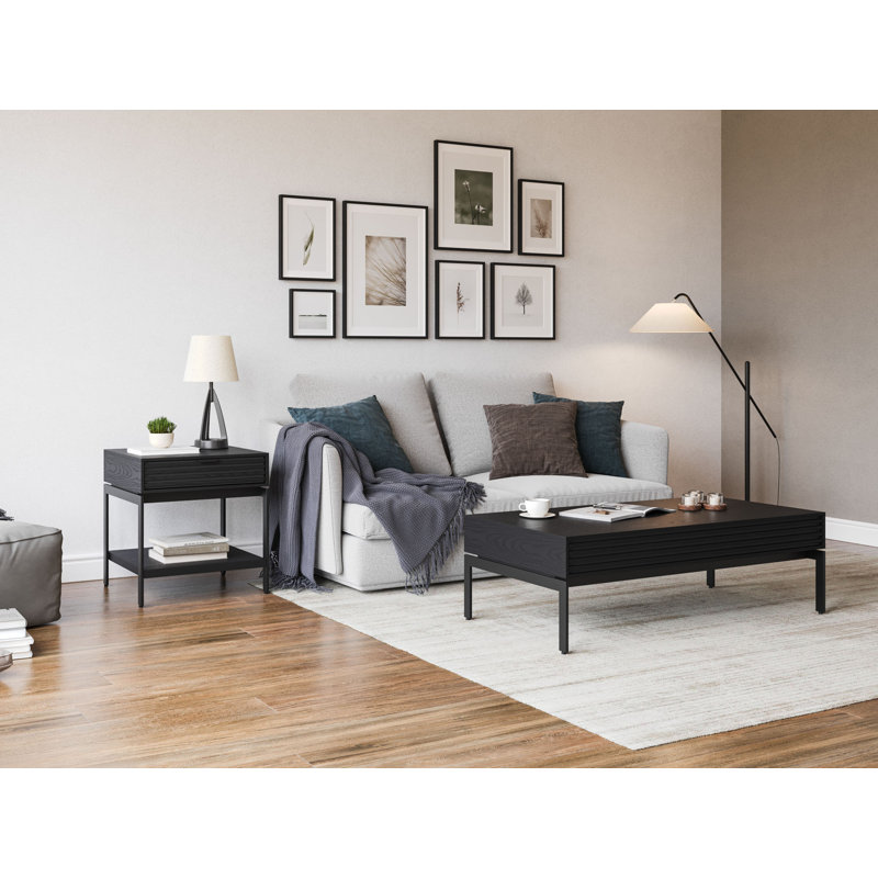 Cora Single Coffee Table, Ebonized Ash, Black