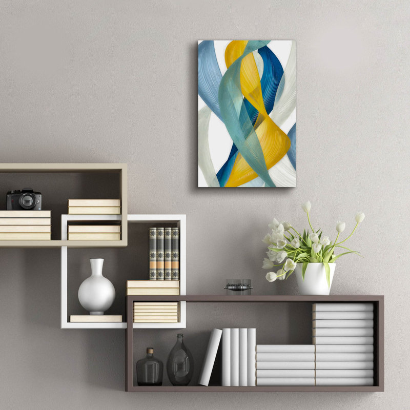  «Horizontal Bands 1» par Alonzo Saunders, art mural en verre acrylique, 16 po x 24 po