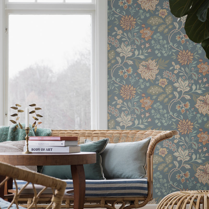 Boråstapeter Alicia Wallpaper, Blue/Beige