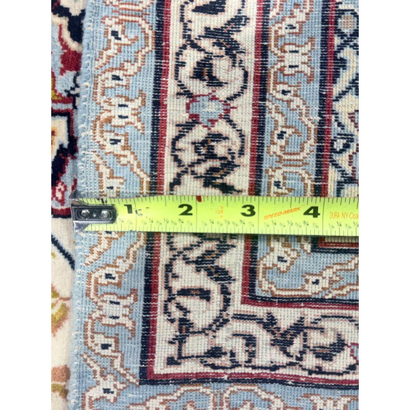 Tapis en laine et soie persan noué à la main Super Fine 2 pi 2 po x 3 pi 4 po