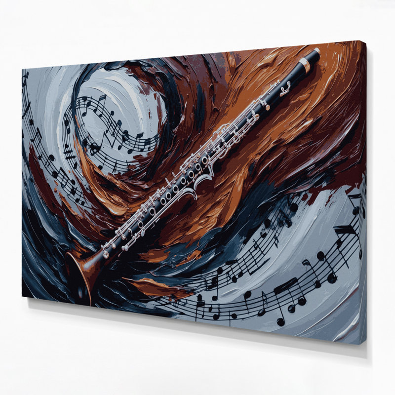 «Music Bass Clarinet», toile mauve, H 12 po x l 18 po