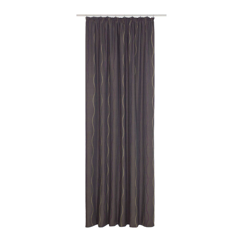 Pedersen Pencil Pleat, Single Curtain, opaque, 132cm Width x 255cm Drop, Brown