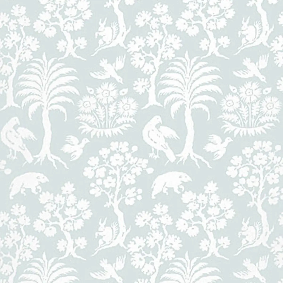 Palm Damask Wallpaper Double Roll, Willow