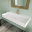 Lavabo de salle de bain mural rectangulaire 40 "avec lavabo vasque à surface solide avec trop-plein