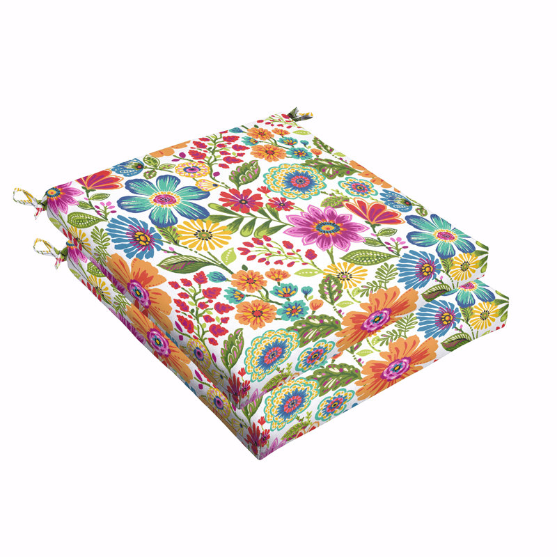Coussin de siège floral d'extérieur, H 2,5 po x l 20 po x P 20 po