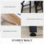 Repas industriel 5, peu encombrant pour le pub et la cuisine, brun noir. 4 tabourets de table ronde, une chaise pouvant supporter un poids de 220 lb, une table de 132 lb et des chaises, des tabourets, supportent une charge