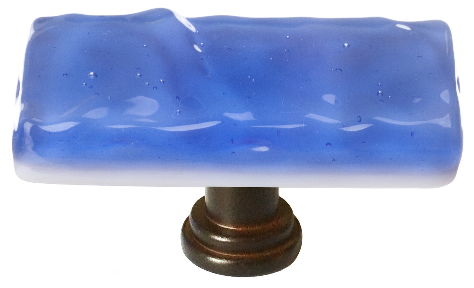 Glacier Square Cabinet Knob, Oil Rubbed Bronze, Sky Blue, Long Knob