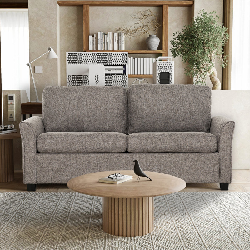 Canapé-lit convertible avec ports USB, canapé-lit double pour salon moderne, gris