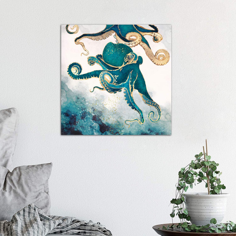 " Underwater Dream V ", 18" H x 18" W x 1.5" D, Wrapped Canvas