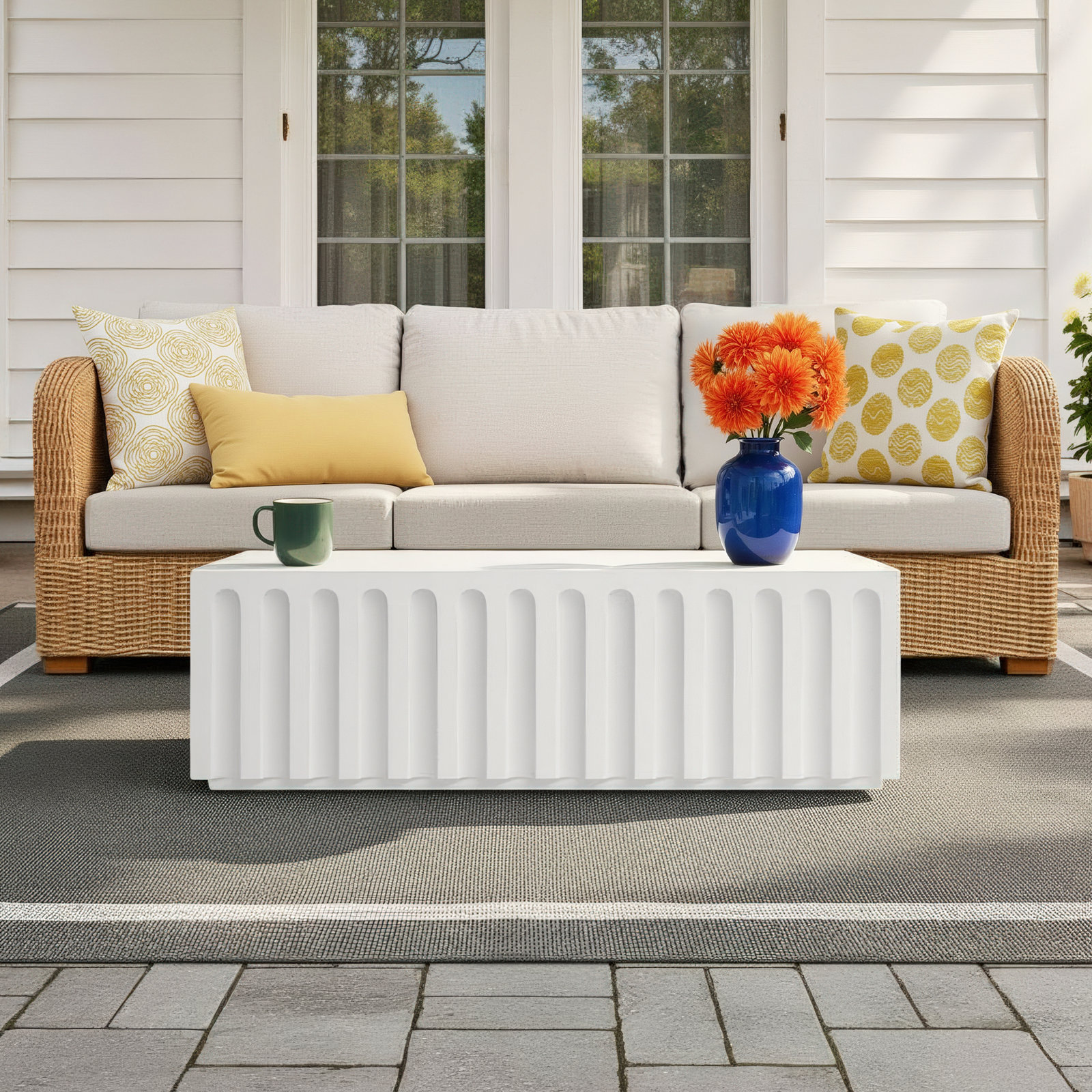 50'' Concrete Outdoor Coffee Table